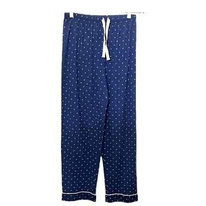 PAJAMAGRAM PAJAMA BOTTOMS, WOMEN, 14, NAVY BLUE W/WHITE POLKA DOTS, FLAME RESIS.